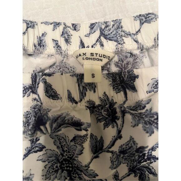 MAX STUDIO Floral Tiered Skirt In Ecru/denim Chintzy - Picture 5 of 5